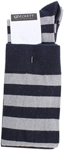 Navy/Grey 2 Pack Stripe and Heel and Toe Socks by KJ Beckett