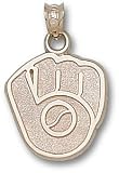 Milwaukee Brewers Glove 5/8 Charm/Pendant -14K/10K, Stainless Steel or Gold Plated