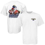 Michigan Wolverines White Helmet Pile T-shirt