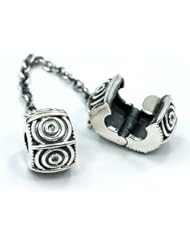 Solid Sterling Silver .925 Safety Chain Clip Lock Beads Charms Fits Pandora Chamilia Bracelet