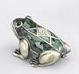 BRASS FROG BOX WITH CRYSTAL