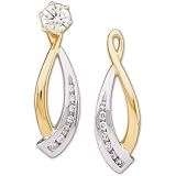 14K Two-Tone Gold Diamond Earring Jackets - 0.20 Ct.
