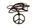Brass Peace Sign Pendant in Twisted Tree Branch Design with Leather Necklace