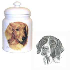 Short-haired Point Cookie Jar, Porcelain by Rosalinde by