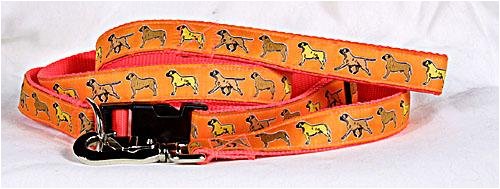 Designer Bull Mastiff Dog Leash – Orange Bull Mastiff Leash- Six Feet Long – Made in USA