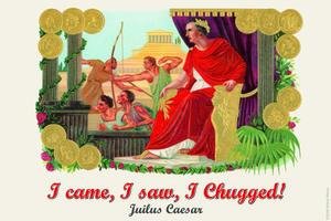 I Came, I Saw, I Chugged - Julius Caesar, 30x20 Fine Art Giclée Canvas Print