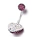 Pugster Belly Ring Clear Crystal Heart Belly Navel Ring