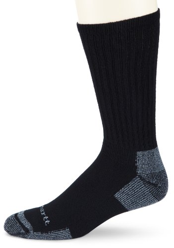 Carhartt Mens Cotton 3 Pack Crew Work Socks, Black, X-Large