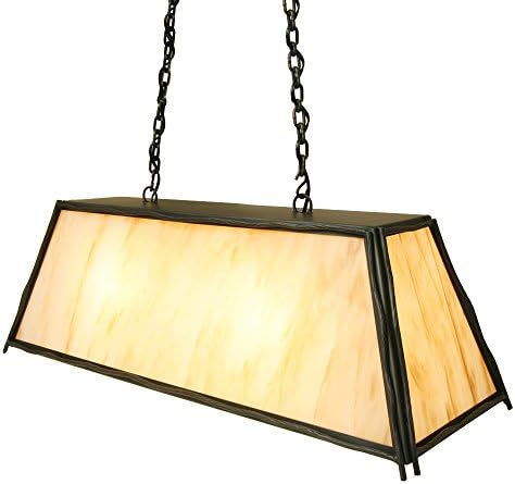 Steel Partners Lighting 9817-B Canyon Swag - STICKS Pendant with Amber Mica Lens, Black Finish