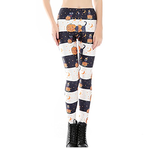 JOYHY Women's Plus Size High Waist Printed Leggings Pants Footless Tights