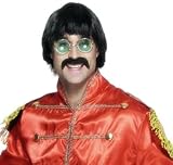 SARGEANT/SGT PEPPER BEATLES 70s BLACK WIG FANCY DRESS