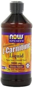 NOW Foods L-Carnitine Liquid 3000mg, Citrus Flavor,  16 ounce Bottle
