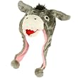 Faux Fake Fur Animal Plush Donkey Trooper Trapper Slip Tie Ski Snow Pom Pom Hat