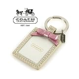 【送料無料・正規品】 <strong>COACH</strong> / コーチ レザー ボウ ピクチャーフレーム キーリング リボン 93003 【正規紙袋・専用箱付】