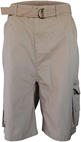Red Face Men's Big-Tall Ripstop Cargo Shorts With Free Belt (48, Khaki)