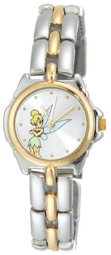 Disney Women's TK2020 Tinkerbell Silver Sunray Dial Two-Tone Bracelet Watch