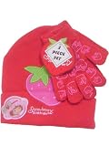 Red Strawberry Shortcake Winter Set Hat and Gloves