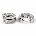 Sterling Silver Huggie Hoop Earrings with Clear CZ - Size: 5mm x 16mm