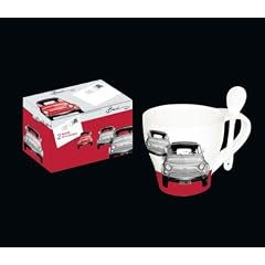 Cilio 251562 Auto 2-er Set Cappuccinotassen Kollektion "Lifestyle" Modell "Retro", rot
