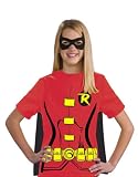 Robin Costume, Kids Robin Girl Logo Red Costume T-Shirt, Medium, HEIGHT 4