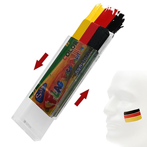 Taffstyle® Fanartikel Schminkstift Fan Make-Up Fanschminke mit Fussball Weltmeisterschaft 2014 WM & EM Länder Flaggen Style – Deutschland