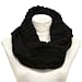 Black Ribbed Twisted Cable Knit Infinity Scarf