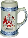Slingerland Family Crest Stein / Coat of Arms beer mug