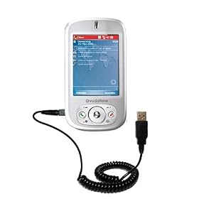 Coiled Power Hot Sync and Charge USB Data Cable w/ Tip Exchange for the Vodaphone VPA IV - Gomadic Brand