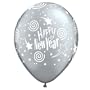 Happy New Year 11" Silver Latex Balloons (6 count)