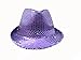Pretend Play Costume Purple LED Sequin Fedora Hat