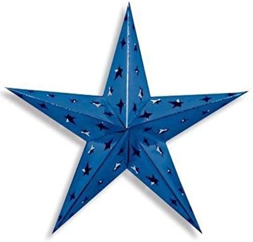 Dreamcasual - Christmas 12" inch DIMENSIONAL FOIL Blue STAR Holiday Party Decoration