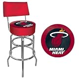 NBA1100-MH - Miami Heat NBA Padded Swivel Bar Stool with Back