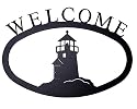 17.5" Large Iron Outdoor Welcome Sign - Lighthouse