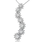 10K White Gold Journey Diamond Necklace (18" chain 1 1/2ct tw)