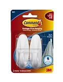 Command Designer Medium Plastic Hooks, Water-Resistant Strips, 2-Hook, 4-Strip