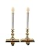 2-Piece Lighted Brass Stocking Holder Set With Candle Lamps #H89106