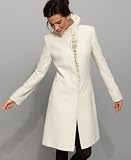 DKNY Petite Coat, Danielle Ruffled Placket