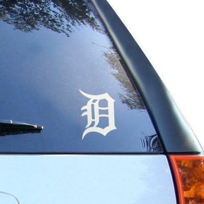 DETROIT "D" City Sports 6" WHITE Vinyl Decal Window Sticker for Laptop, Ipad, Window, Wall, Car, Truck, Motorcycle