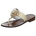 Beverly Feldman Women's Savannah Flat Thong Sandal,Gold Nappa,7.5 M