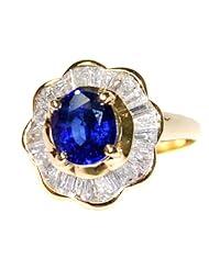 Diamond 18K Yellow Gold Unique Gemstone Blue Sapphire Ring [RB0013]
