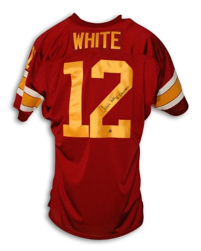 Charles White Autographed/Hand Signed USC Maroon Throwback Jersey inscribed ''79 Heisman''
