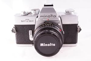 Minolta SRT 201 SLR 35mm Camera w/ Minolta MD Rokkor-x 45mm 1:2 lens