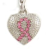 Breast Cancer Heart Cell Phone Charm Strap c249