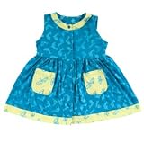 Child Sleeveless Frolic Dress in Turquoise Dolphins