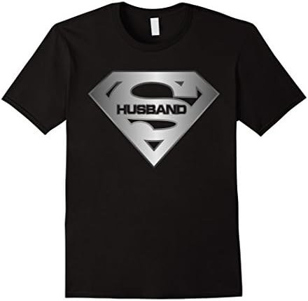 Men's Super Husband T-Shirt, Tee Shirt for Groom, Fiance, Spouse Large Black
