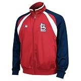 MLB Men's St.Louis Cardinals Thermabase Long Sleeve Full Zip Fleece Track Jacket, Pro Scarlet/Pro Navy/Pro White, Large