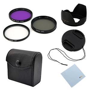 GTMax 52mm Professional Lens Accessory Kit for Nikon DSLR D5200 D5100 D5000 D3100 D3000 D40 D60 D80 D3200[Includes: Filter Set + Lens Cap + Lens Hood + Cleaning Cloth]