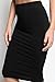 TheMogan Women's Basic Comfort Stretch Cotton Elastic Waist Knee Length Pencil Skirt