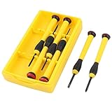 uxcell　スクリュードライバーセット　ねじ回しセット　プラスチックハンドル　マイナス、クロスヘッド　6個スクリュードライバー　1個ケース
