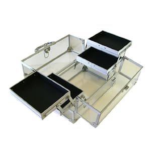 Four Drawer Clear Jewelry Box - Clear Multi Level Jewelry Chest With Key (7in x 7.5inches wide 3in...